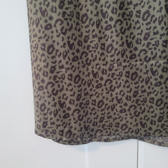Green Leopard Print Midi Skirt - Picture 4 of 4